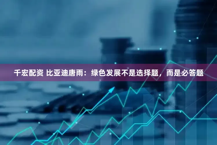 千宏配资 比亚迪唐雨：绿色发展不是选择题，而是必答题